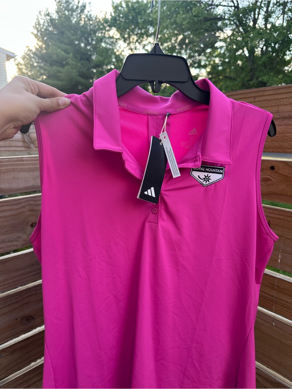 adidas Women's Sleeveless Polo Tank Top - Hot Pink